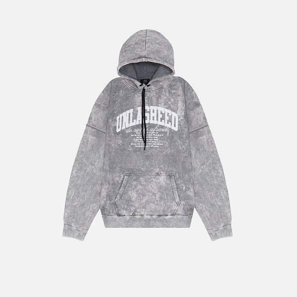 Hoodie  Grey Washed “Unlasheed” | AMYCT