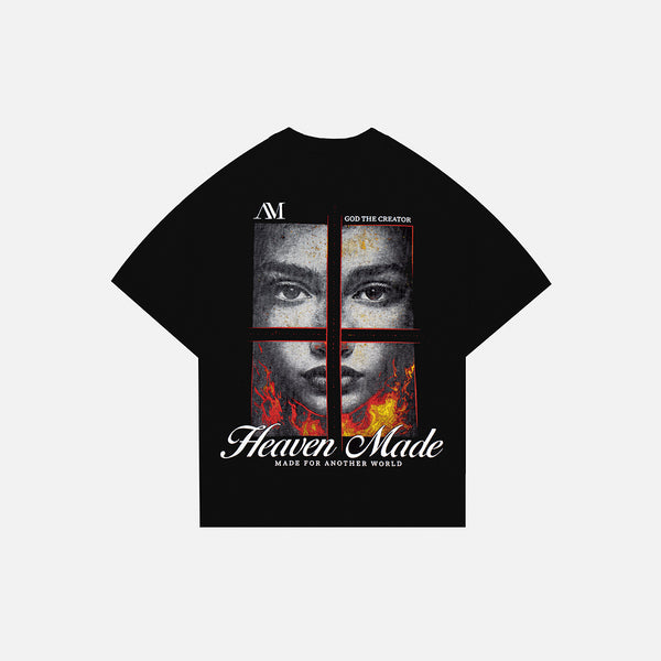 Camiseta Boxy Fit Negra “God The Creator” | AMYCT