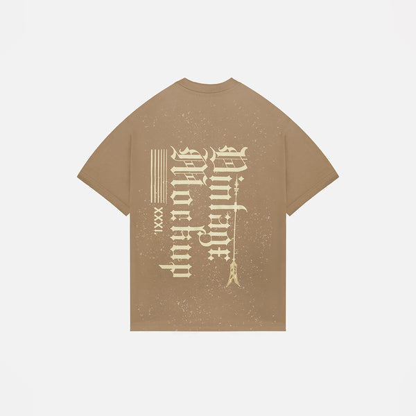 CAMISETA RELAXED FIT DINTAGE MOCKU CAQUI